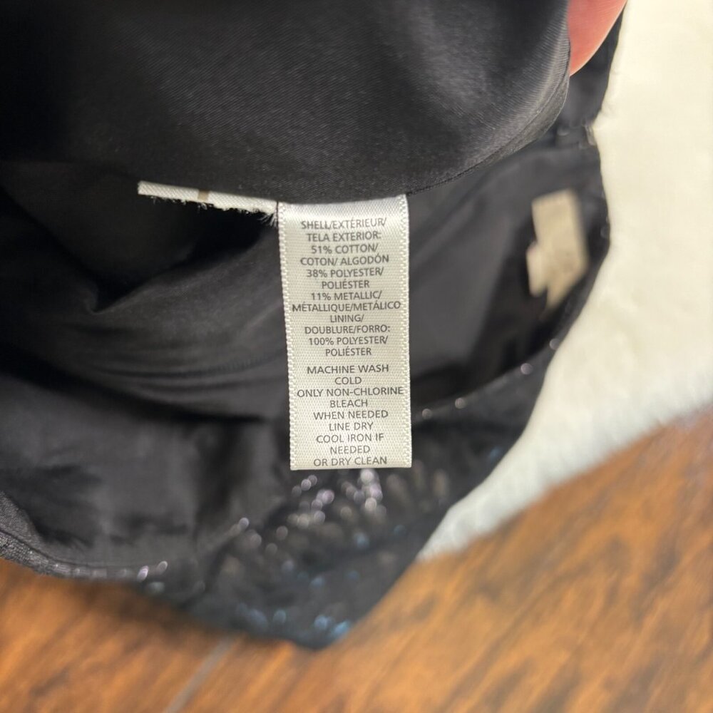 LOFT Skirt 2P Black Metallic 2‎ Petite Women's - Picture 12 of 12